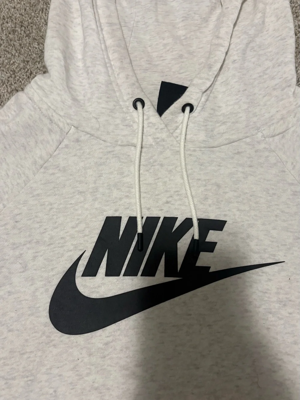 Nike Kids Light Gray Sweatpants with Black Logo